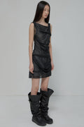 FLAREUP Draped Mesh Mini Skirt – Black 13