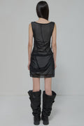 FLAREUP Draped Mesh Mini Skirt – Black 14