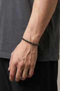 JULIUS1_Unisex Urethane Hematite Gemstone Bracelet JSB-027