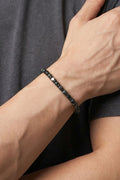 JULIUS1_Unisex Urethane Hematite Gemstone Bracelet JSB-027