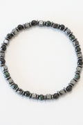 JULIUS1_Unisex Urethane Hematite Gemstone Bracelet JSB-027