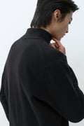 MUSINSA STANDARD_VICTORIA WOOL Minimal Ribbed Quarter-Zip Sweater [Black]