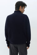 MUSINSA STANDARD_VICTORIA WOOL Minimal Ribbed Quarter-Zip Sweater [Navy]