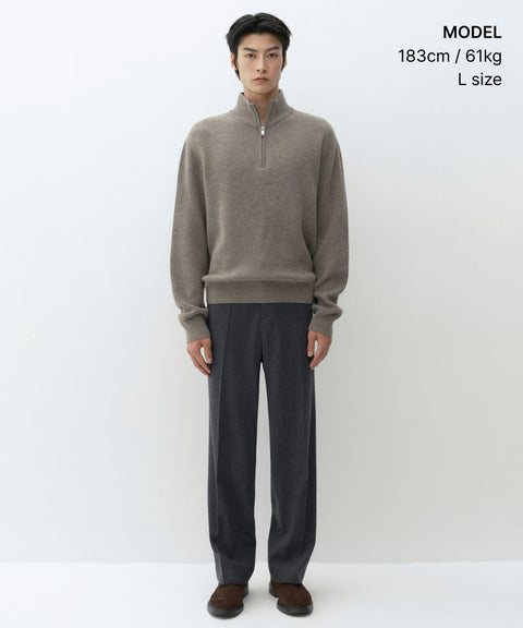 MUSINSA STANDARD_VICTORIA WOOL Minimal Ribbed Quarter-Zip Sweater TOFF