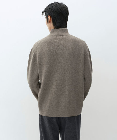 MUSINSA STANDARD_VICTORIA WOOL Minimal Ribbed Quarter-Zip Sweater TOFF