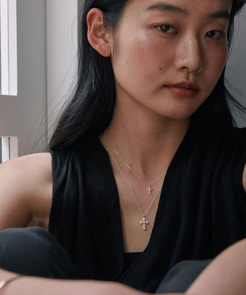 VERTE_[925 silver] Un.silver.217 / gross ronde aube dew necklace