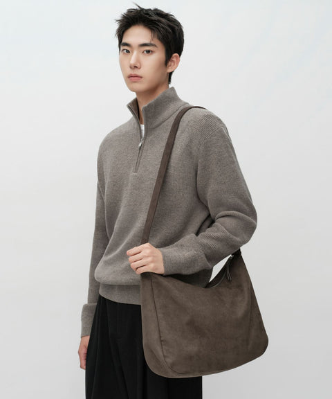 MUSINSA STANDARD_Synthetic Suede Messenger Bag [Brown]