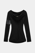 ETRE AU SOMMET_Hood Layer Shirring Mini One-Piece (Black)