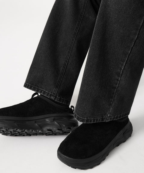 TRILLION_[6.5CM UP] Non-Slip Rugged Suede Mule_VLACK