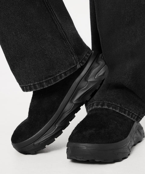 TRILLION_[6.5CM UP] Non-Slip Rugged Suede Mule_VLACK