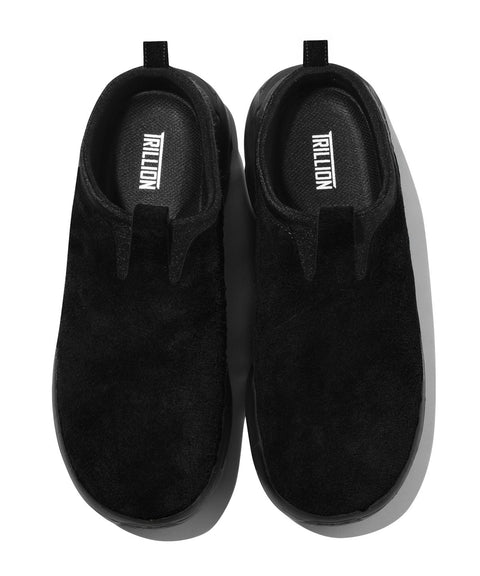 TRILLION_[6.5CM UP] Non-Slip Rugged Suede Mule_VLACK