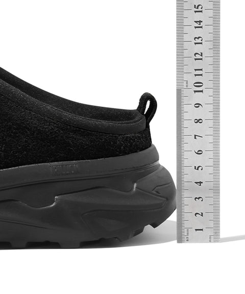 TRILLION_[6.5CM UP] Non-Slip Rugged Suede Mule_VLACK