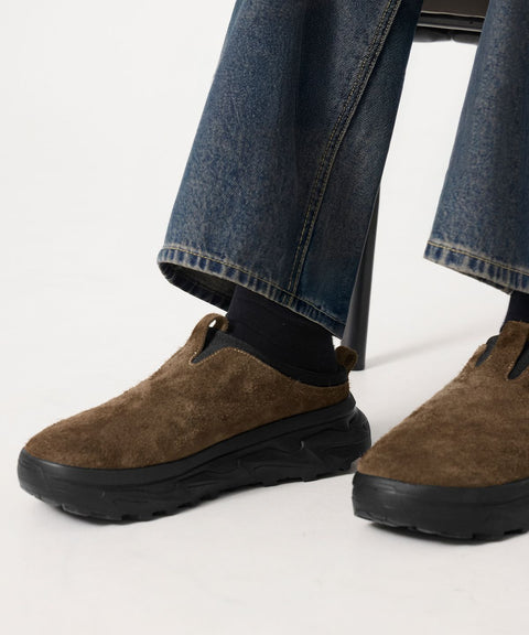 TRILLION_[6.5CM UP] Non-Slip Rugged Suede Mule_VLACK