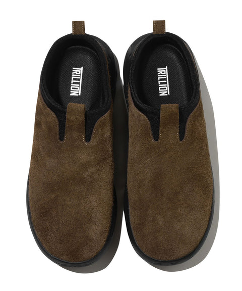 TRILLION_[6.5CM UP] Non-Slip Rugged Suede Mule_VLACK