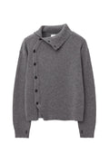 MISEKISEOUL MEN_High neck side button knit CHARCOAL