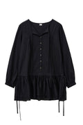RENSE_Tuck Line Frill One-Piece Black