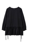 RENSE_Tuck Line Frill One-Piece Black