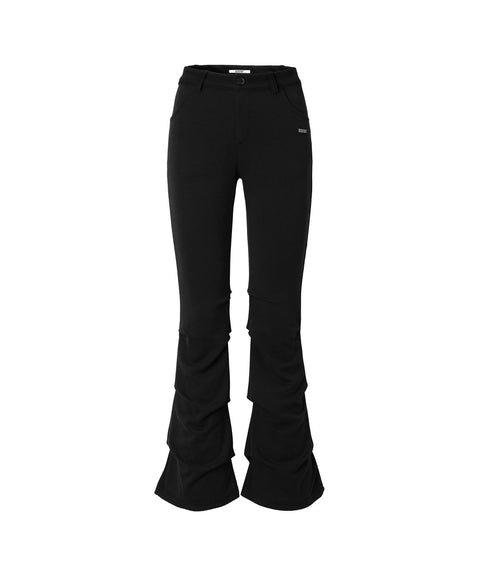 KHAKIPOINT_Shirring Layered Pants (Black)