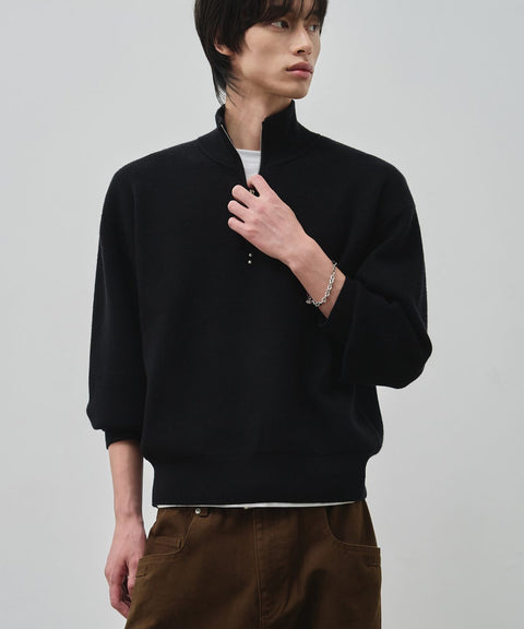 ALYSS_[Oh Jeong-gyu X ALYSS] Classic High-Neck Washable Cropped Half Zip Up Knit_4COLOR