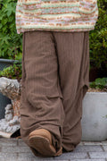 RUNAKI'HU'_WXP103 Tsumugi Corduroy Padded Jacket Pants (Brown)