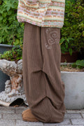 RUNAKI'HU'_WXP103 Tsumugi Corduroy Padded Jacket Pants (Brown)