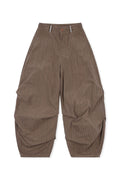 RUNAKI'HU'_WXP103 Tsumugi Corduroy Padded Jacket Pants (Brown)
