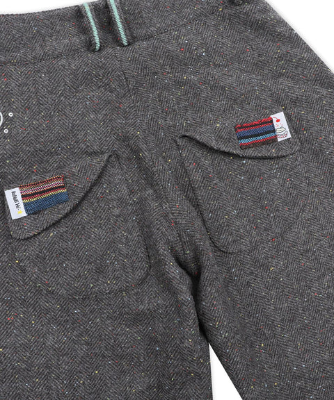 RUNAKI'HU'_WXP119 Oriori Herringbone Wide Fit Pants (Gray)