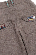RUNAKI'HU'_WXP119 Oriori Herringbone Wide Fit Pants (Brown)