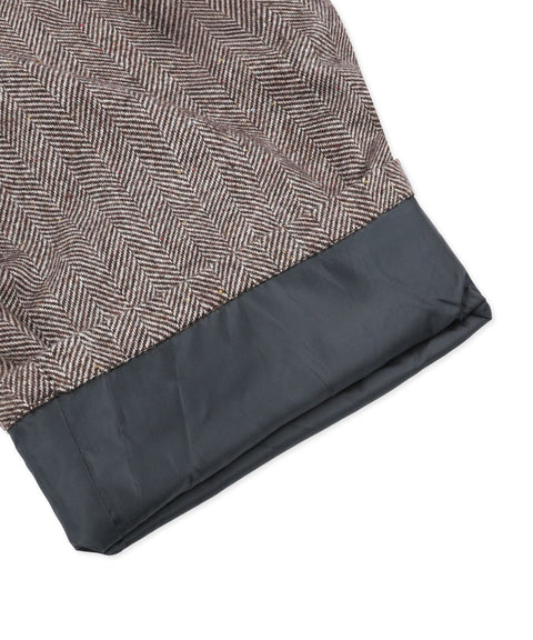 RUNAKI'HU'_WXP119 Oriori Herringbone Wide Fit Pants (Brown)