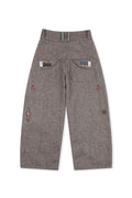 RUNAKI'HU'_WXP119 Oriori Herringbone Wide Fit Pants (Brown)