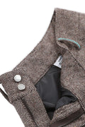 RUNAKI'HU'_WXP119 Oriori Herringbone Wide Fit Pants (Brown)