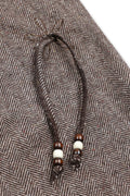 RUNAKI'HU'_WXP119 Oriori Herringbone Wide Fit Pants (Brown)