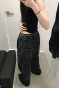 LIBERALNEWS_Multi-Strap Wide Sweatpants_Gray