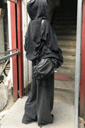 LIBERALNEWS_Multi-Strap Wide Sweatpants_Gray