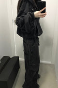 LIBERALNEWS_Multi-Strap Wide Sweatpants_Gray