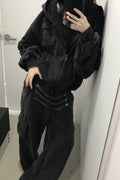 LIBERALNEWS_Multi-Strap Wide Sweatpants_Gray
