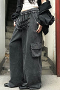 LIBERALNEWS_Multi-Strap Wide Sweatpants_Gray
