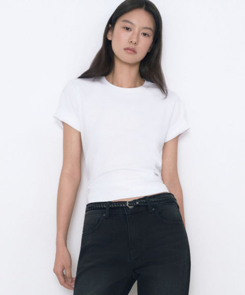 Women's Basic Crew Neck T-Shirt [White]