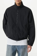 Oversized high-neck windbreaker jacket [Black]