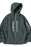 Waterproof zip-up hooded jacket khaki charcoal
