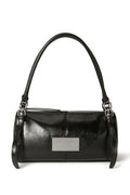 BUCKLE STRAP SHOULDER BAG IN BLACK