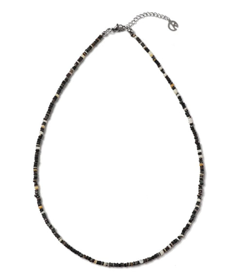 Unisex Minimalist Mother-of-Pearl Bead Necklace [Black]