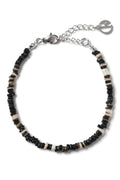 Unisex Minimalist Shell Bead Bracelet [Black]