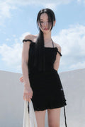 BLOSSOM MINI DRESS / BLACK