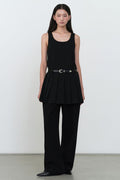 Womens Pleated Mini Dress [Black]