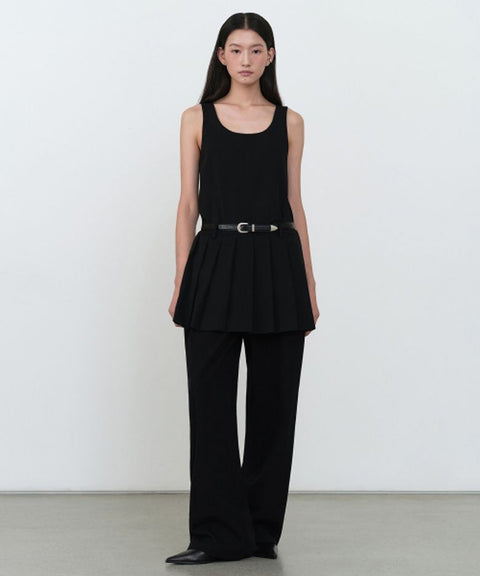 Womens Pleated Mini Dress [Black]