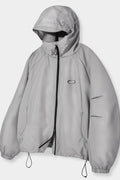 Balaclava Slash Hood Zip-Up_Windbreaker Gray