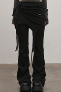 Shirring Layered Pants (Black)