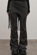 Shirring Layered Pants (charcoal)