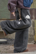 WXP119 Oriori Herringbone Wide Fit Pants (Gray)